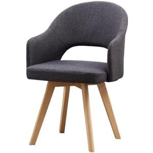 Eetkamerstoelen, draaibare bureaustoel uit het midden van de eeuw, moderne eetkamerstoelen met armen en houten poten, gestoffeerde keukenstoel, eetkamerstoel, make-upstoel for ijdelheid(Grey)