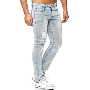 Tazzio Jeans 16525 Jeansbroek voor heren, slimfit, stretch, destroyed look, blauw (light blue), 36W x 36L
