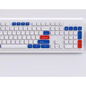 Ergonomic Keyboard-Wireless Silent Keyboard and Mouse Combo-PYRIOLHI-2.4G Wireless Transmission-Lightweight and Portable Keyboard and Mouse Set-Home Office-Coloured(White and blue)