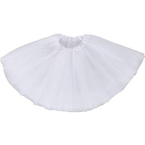 Ruiuzioong Teen tutu, rok voor volwassenen, voor dames, klassiek, elastisch, 4 lagen tule, rok voor verkleedpartijen, ballet, dansen (wit)