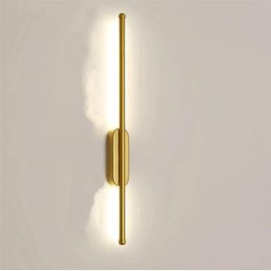 Wandlampen Volledig Koperen Slaapkamer Nachtkastje Wandlamp 80cm 60cm Strip Woonkamer Wandlamp Moderne Scandinavische Bankachtergrond Wandlamp Binnen Wandlampen(Color:B,Size:Warm White (2700-3500K))