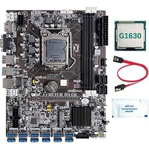 AMIUHOUN B75 12 Kaart GPU BTC Mijnbouw Moederbord+G1630 CPU+Thermisch Vet+ Kabel 12XUSB3.0 (PCIE) Slot LGA1155 DDR3 RAM MSATA