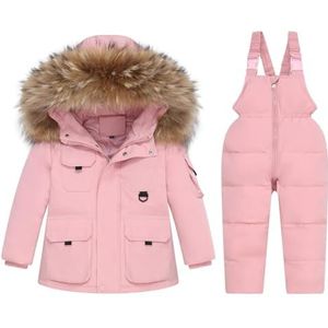 JJZXD Kinderen Parka Overalls Winter Donsjack jumpsuit Warm kindersneeuwpak met capuchon (Color : D, Size : 24M)