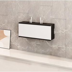 XCLOOZGL Modern Stijl Wifi Router Opbergdoos Verstopper Grote Capaciteit Projector Plank Wandmontage of Bureaublad Kabelmanagement Doos Houten Modem Organizer Stekkerdoos,B,50X11X21CM