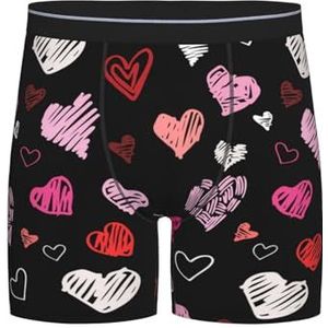 GRatka Boxer slips, heren onderbroek boxer shorts been boxer slips grappig nieuwigheid ondergoed, harten roze en rode harten, zoals afgebeeld, M