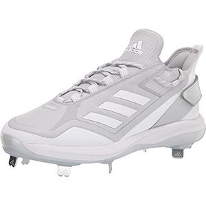 adidas Men's Icon 7 Boost Baseball Shoe, Team Light Grey/White/Silver Metallic, 14