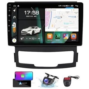 9 Inch Touchscreen Dubbel DIN Autoradio Compatibel met SsangYong Korando Actyon 2010-2013 met Carplay/Android Auto FM RDS DAB+ Autoradio WiFi 4G Carplay Android Auto Bluetooth DSP(NF-6)