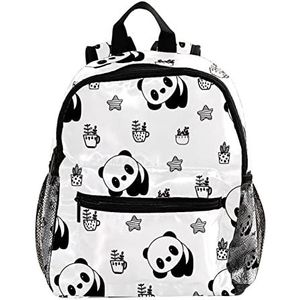 Mini Rugzak Pack Bag Eenvoudige Panda Baby Sterren Patroon Leuke Mode, Multicolor, 25.4x10x30 CM/10x4x12 in, Rugzak Rugzakken
