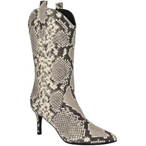 GUESS Wurlie Mid Kuitlaars voor dames, Zwart Wit Snake 002, 38 EU