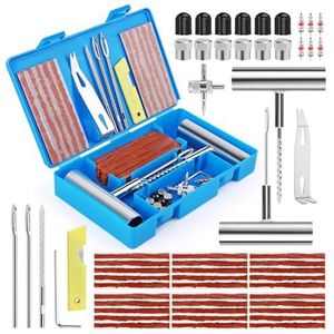 VMUTGA Bandenreparatieset, 58 stuks, autobanden, reparatieset, autobanden, reparatieset, bandenreparatieset, draagbare bandenreparatieset voor auto, motorfiets, tractor, vrachtwagen, ATV, camper