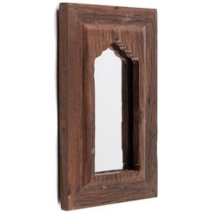 OrientAL WALL MIRROR Sara | 40 cm, mahoniehout | Rechthoekige spiegel, Marokkaanse zaalspiegel, oosterse houten spiegel