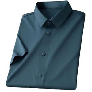 Dvbfufv Herenoverhemden met korte mouwen formele overhemden voor heren, zakelijke slimfit blouses, 15, XL