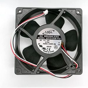 12038 12CM AD1212UB-F53 DC12V 0.70A 3-wire chassis cooling fan
