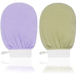 2 Stuks Exfoliërende Handschoenen Diepe Exfoliator Douchehandschoen Body Exfoliërende Handschoen Peeling Handschoenen voor Douche of Bad en om Aan te Brengen