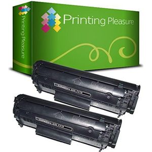 Printing Pleasure 2-Pack FX-10 FX-9 (Zwart) Compatibele Tonercartridges voor Canon I-Sensys MF-4010 MF-4120 MF-4140 MF-4150 MF-4350D MF-4370DN Fax L100 L120 L140 L160 Laserbase PC-D440 PC-D450