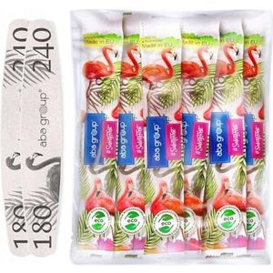ABA GROUP Ellipse 180/240 Slim Nagelvijl, 50 stuks in folie voor manicure en pedicure, hoogwaardige wegwerp-nagelvijlen voor gelnagels, ideaal voor gelnagels