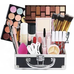 LHLXZQ dames make -up set, volledige kosmetik set met oogschaduw, lippenstift, lipgloss, concealer, mascara, makeup borstel met case, draagbaar reis make up palet voor tieners en volwassenen#3