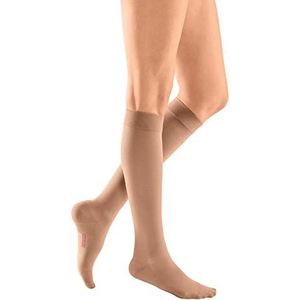 medi mediven comfort kniekousen met kant unisex | kort | bijzonder zachte compressiekousen CCL2 voor dames en heren | caramel | maat VI