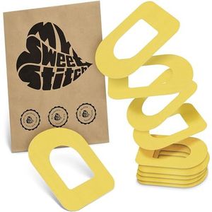 MySweetStitch | Pleister voor Omnipod | Waterdicht, ademend en huidvriendelijk Rond (10 stuks) | Made in Germany | Buiten Ø 95 x 72mm | Geel