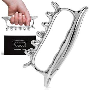 PZHZ Fascia-massagegereedschap van roestvrij staal, het metalen spiegeleffect geeft je een verbluffend visueel effect, fascia-stralen perfect voor verschillende gebieden zoals onderrug, hoofdhuid,