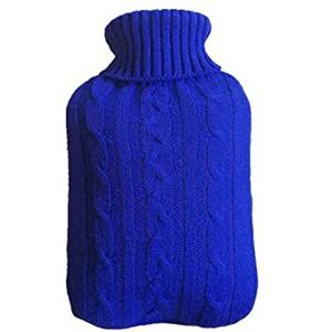 DieffematicRSD Warmwaterkruik Waterinjectie Rubberen warmwaterkruik met deksel, warmwaterkruik Winter warmwaterzak Handvoeten Warmer waterfles (Color : Blue)
