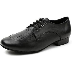 MINITOO Dansschoenen voor heren standaard Latin Tango schoenen TH250501, Ademend Zwart, 43 EU