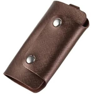 Draagbare unisex portemonnee hoes effen kleur organisator lederen butler clip sleutelhanger sleuteletui (Color : Brown)