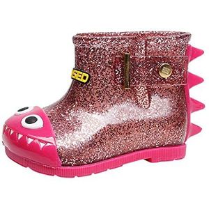 Kinderlaarzen, dinosaurus, rubberlaarzen, uniseks, regenlaarzen, regenlaarzen, werklaarzen, hoge regenlaarzen, schoenen voor jongens en meisjes, kinderlaarzen, laarzen, laarzen, kinderschoenen (roze, 25/26)