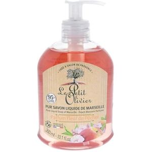 Le Petit Olivier - Pur vloeibare zeep de Marseille Parfum Fleur de Perzik, gemaakt in Frankrijk, pompfles 300 ml