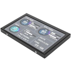 BROLEO PC Sensor Panel Display, Multi Functie DIY Thema Energiebesparende PC Temp Monitor 5 ""IPS met Stand voor PC voor Linux