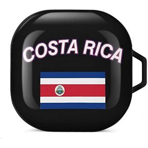 Staatsvlag van Costa Rica oordopjes hoesje compatibel met Samsung hard shell beschermhoes zwart-stijl