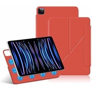Hoes voor iPad Pro 13 inch (M4) 2024, Magnetische Afneembare Hoes, Staande/Liggende Hoek, Slank Lichtgewicht Lichaam En Automatische Slaap-/Waakstand,Oranje