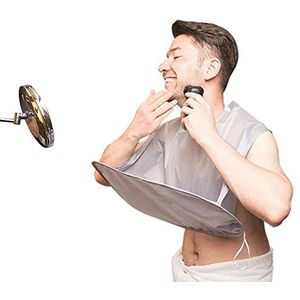 Baard Bib Baard Schort, Baard Haar Catcher voor Mannen Scheren & Trimmen, Non-stick Baard Cape Verzorging Doek, Waterdicht, Verstelbare Nek Banden, Beste Geschenken voor Mannen (Zilvergrijs)