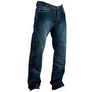 Juicy Trendz® Heren Motorbroek Motorfiets Jeans voor Mannen Biker Broek met Beschermende Voering, H-blauw, 36W / 34L