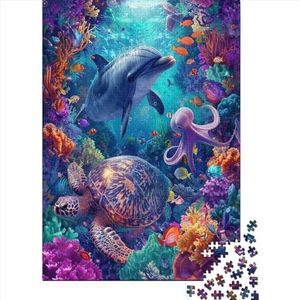 Sea Turtles Puzzel voor volwassenen, 1000 stukjes, puzzel voor volwassenen, 1000 stukjes, educatief spel, puzzel, veeleisend spel, cadeaus en speelgoed voor volwassenen, 1000 stuks, 75 x 50 cm