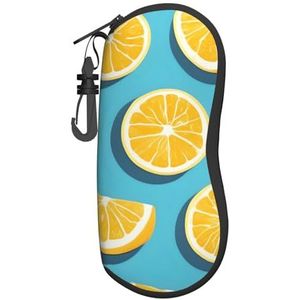 GerRit Lemon Wedgesglasses Case, lichtgewicht, *# Gemakkelijk mee te nemen, zonnebrillenetui met ritshaak, geschikt voor de meeste mensen, Zwart, Eén maat