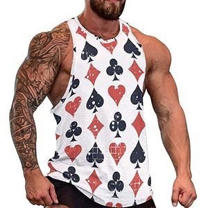 Poker Palying Cards Heren Tank Top Grafische Mouwloze Bodybuilding Tees Casual Strand T-Shirt Grappige Gym Spier