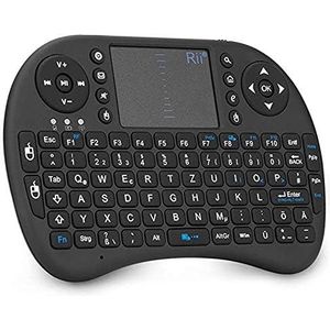 Rii i8 Mini Tastatur Wireless mit Touchpad, Smart TV Tastatur, Mini Keyboard für Smart TV Fernbedienung/PC/PAD/Xbox 360/ PS3/Google Android TV Box/HTPC/IPTV (De Layout)