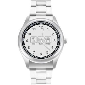 Eet Slaap Poker Mode Horloge Business Jurk Quartz Rvs Polshorloge Armband Horloges