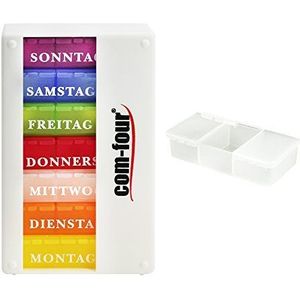 COM-FOUR - Medicijndoseerautomaat 7 Dagen - Pillendoos - Wit - Met Accessoires