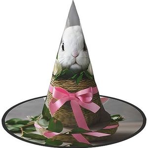 SSIMOO Bunny Rozet Chic Halloween heksenhoed voor vrouwen/ultieme keuze voor het beste Halloween-kostuumensemble
