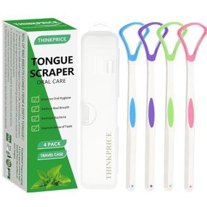 Tongue Scraper Cleaner met Travel Handige Case voor Gezonde Orale Zorg, Gemakkelijk te gebruiken Antimicrobiële Sweeper, Helpen Bestrijden Slechte Adem