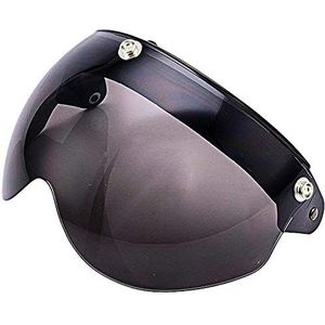 Chern Yueh Pilot Style Universele 3-Snap vizier voor Open Gezicht Motorhelm Wind Shield Flip Up Down Eén maat Rook