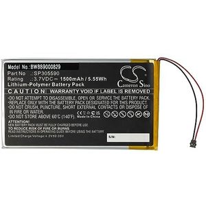 vhbw Vervangingsbatterij voor Kobo SP305590 voor e-Book Reader (1500 mAh, 3,7 V, Li-polymeer)