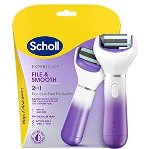 Scholl ExpertCare 2-in-1 vijl & glad. Dual Speed Pedi elektrische voetvijl voor harde huid en eeltverwijdering. Inclusief batterijen