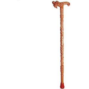 Massief houten wandelstok Krukken Houten riet Ouderen loophulpmiddel Krukken Drakenkop Massief houten stokken met rubberen punt Gehandicapten en ouderen Lichtgewicht stevige wandelstok (de g