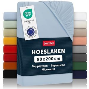 Blumtal - Hoeslaken - Microfiber - Lichtblauw - Katoen