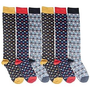 6 paar wintersokken voor heren, Kerstmis, pluist niet, versterkte tenen en hielen, Hoge driehoek, 43-46