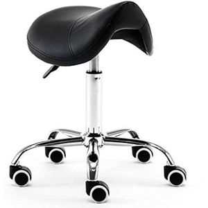 JAVPTAV Professionele Ergonomische Zwarte Wielen Zadelstoel voor Clinic Spa Salon Verstelbare Hoogte Rollende Kruk Met Wielen Snijden Zadelkruk (zwart)