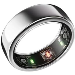 Gloring Smart Ring Zilver Maat 8 | Smart Ring | Android Smart Ring | IOS Smart Ring | Smartwatch - Lange batterijduur - Titanium - Waterdicht